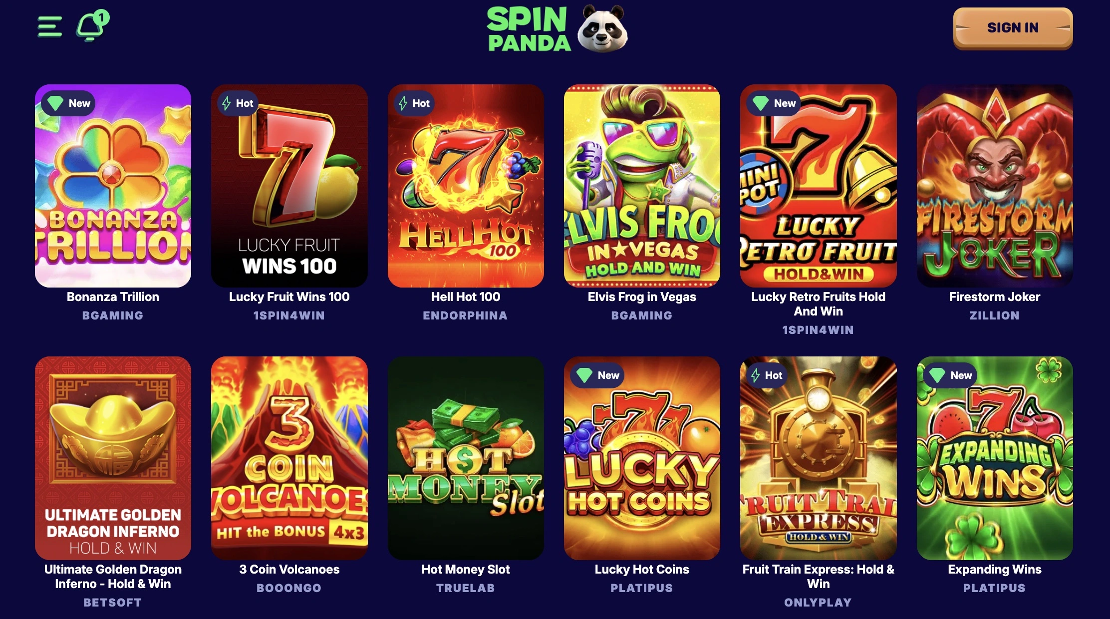 Spin Panda Casino Sots